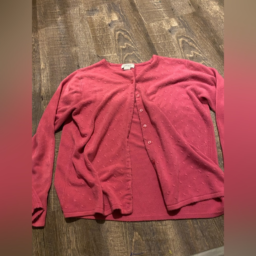Lord & Taylor Pink Button Cardigan